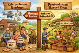 Ilustrasi Ketergantungan dan Pemberdayaaan Ekonomi Desa. Sumber: Dok Kolomdesa